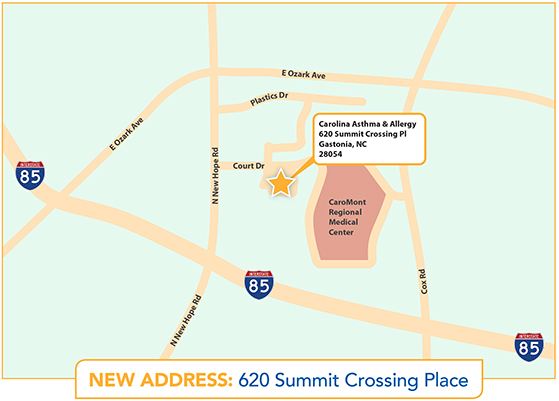 Gastonia office move map Gastonia