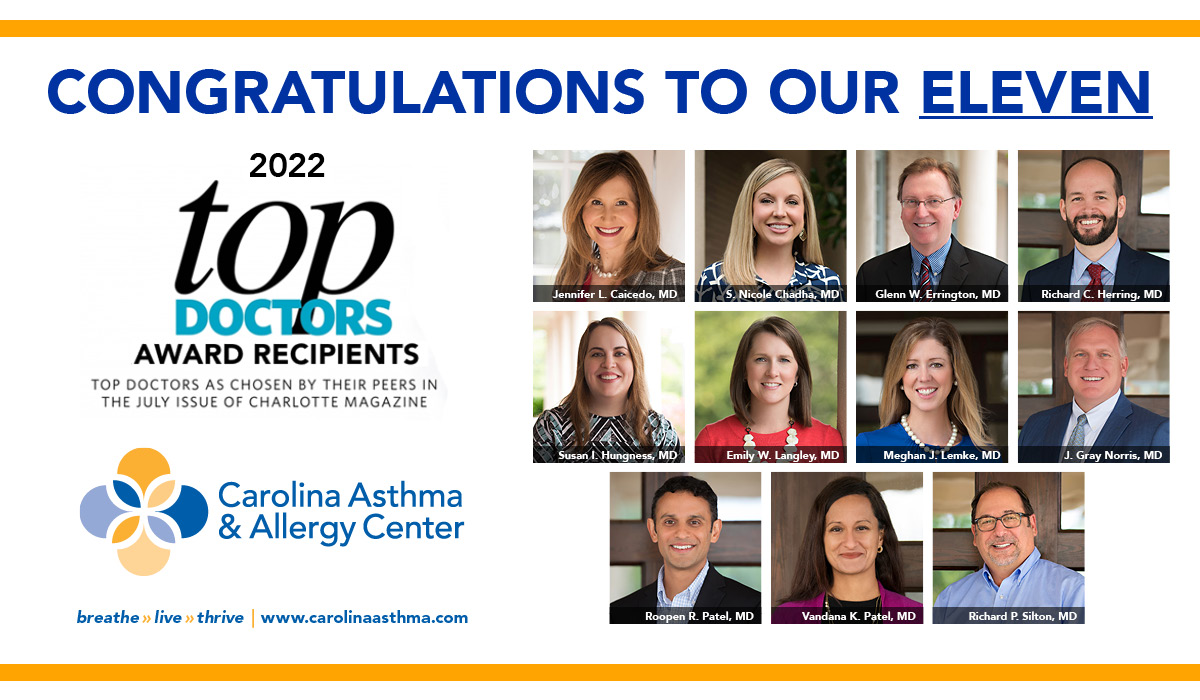 CAAC Top Docs 2022 Eleven CAAC physicians voted 'Top Doctors' for 2022 in Charlotte Magazine