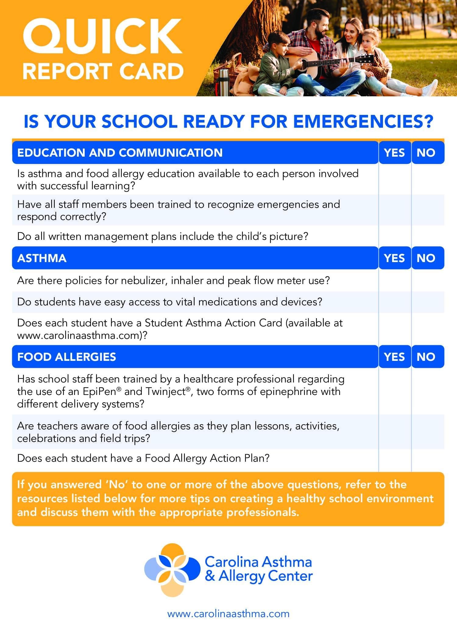 Back to School Asthma and Allergy Checklist | CAAC