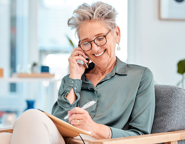 Woman calling for a referral